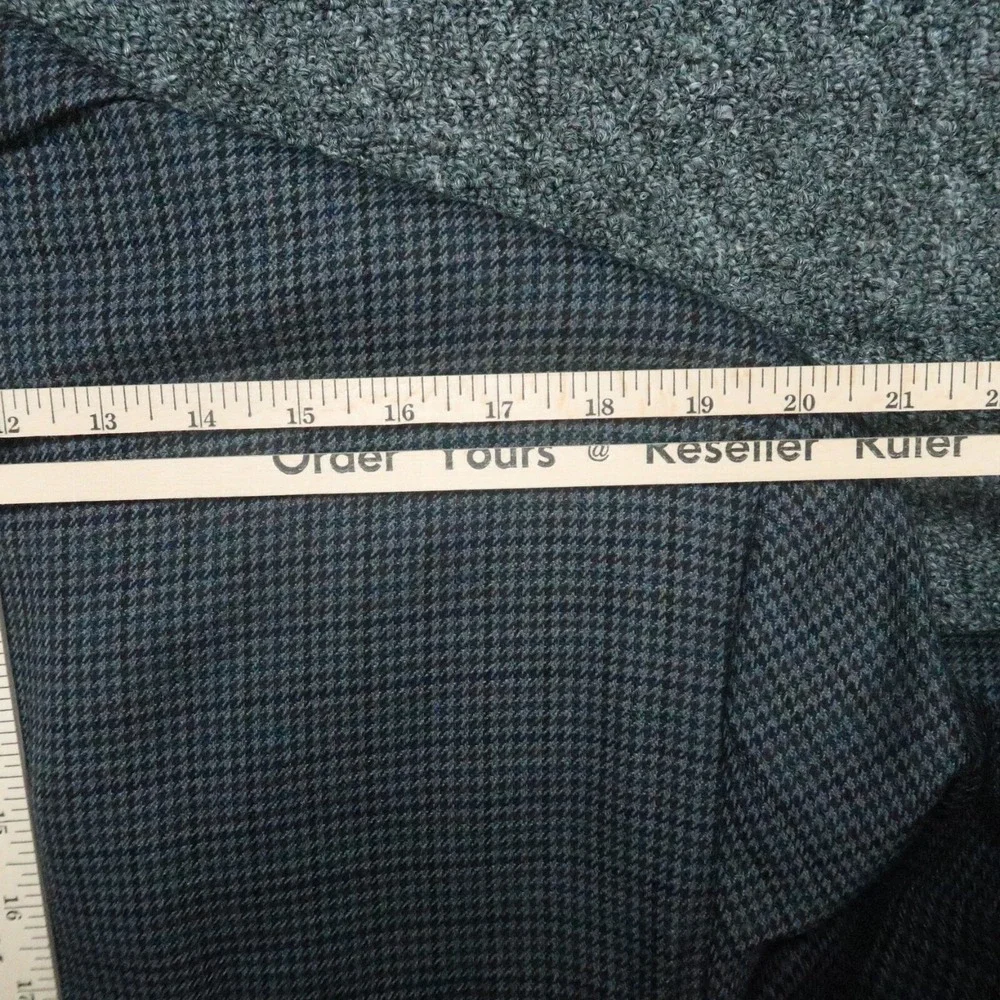 Lauren Ralph Lauren‎ Blazer Mens 44L Gray Blue Houndstooth Wool LRL Sport Coat